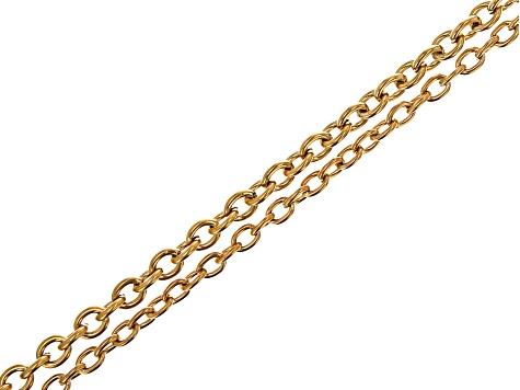 18k Gold over Stainless Steel and Stainless Steel Cable Chain Necklaces with Clasps and Jump Rings