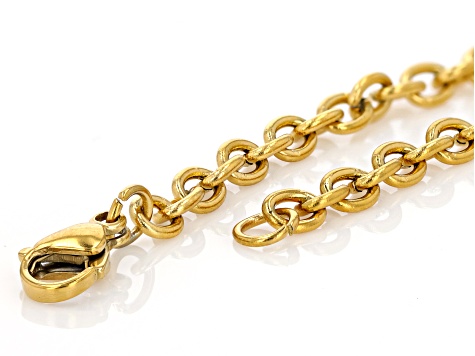 18K Gold over Stainless Steel Cable Chain Necklaces with Lobster Clasps and Jump Rings in 4 Lengths