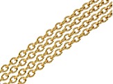 18K Gold over Stainless Steel Cable Chain Necklaces with Lobster Clasps and Jump Rings in 4 Lengths