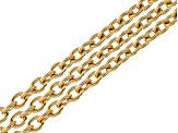 18K Gold over Stainless Steel Cable Chain Necklaces with Lobster Clasps and Jump Rings in 4 Lengths
