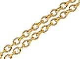 18K Gold over Stainless Steel Cable Chain Necklaces with Lobster Clasps and Jump Rings in 4 Lengths
