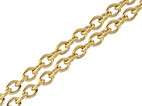 18K Gold over Stainless Steel Cable Chain Necklaces with Lobster Clasps ...