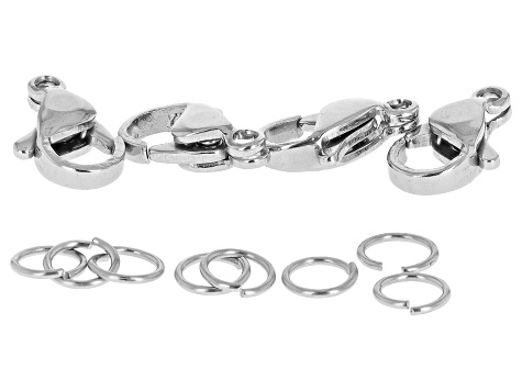 Unfinished Stainless Steel Round Polished Link Chain appx 4m and Stainless Steel Findings
