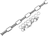 Unfinished Stainless Steel Long Box Chain appx 12x6mm and Stainless Steel Findings