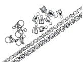 Stainless Steel Crystal Chain in 3mm and 4mm appx 100" in Total and Stainless Steel Findings