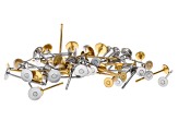 18k Gold over Stainless Steel and Stainless Steel Disk Post Earrings and Bullet Earring Backs