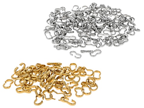 Link Connectors Appx 7.5 x 1.2mm in Stainless Steel & 18k Gold Over Stainless Steel 200 Pieces