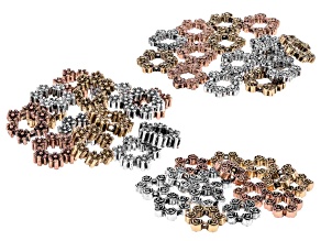 Flower Bead Frames in Assorted Tones and Designs Appx 15-18mm 45 Pieces