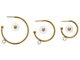 18k Gold over Stainless Steel & Stainless Steel Hoop Earring with Open Jump Ring in Assorted Sizes