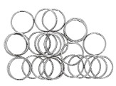 Large Silver Tone Open Jump Ring Kit in Assorted Textures