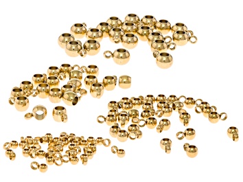 Picture of 18K Gold Over Stainless Steel Slider Beads with Rings in Assorted Sizes