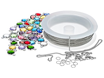 Picture of Silver Tone Birthstone Bracelet and Necklace Kit
