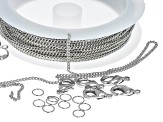 Silver Tone Birthstone Bracelet and Necklace Kit