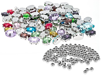 Picture of Glass Birthstone and Stainless Steel Round Bead Kit
