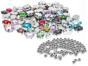 Glass Multicolor and Stainless Steel Round Bead Kit