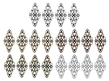 Picture of Filigree Focal Connectors Set of 20 in Assorted Tones