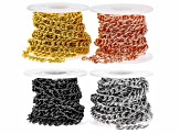 Figaro Iron Chain Set of 4 in Assorted Tones appx 10 Meters Total