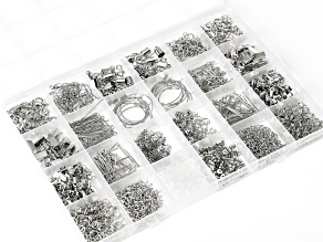 Silver Tone Findings Assortment Kit of 1561