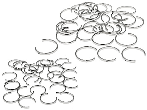 Silver Tone 19mm & 23mm C-Rings Set of 60