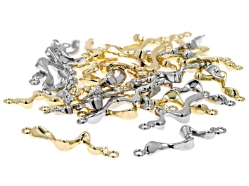 Gold Tone Double Oval Connector Set of 25