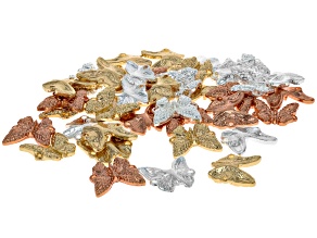 Gold Tone, Silver Tone, & Rose Gold Tone 16x15mm Butterfly Connector Set of 40