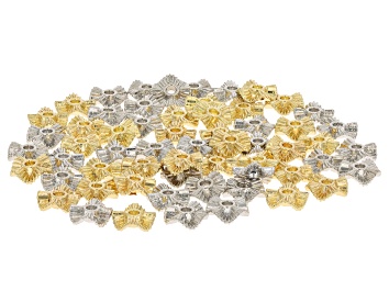 Picture of Silver & Gold Tone 6x2mm Spacer Bead Set of 60