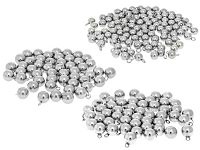 Stainless Steel Ball with Jump Ring Set of 200 in Assorted Sizes