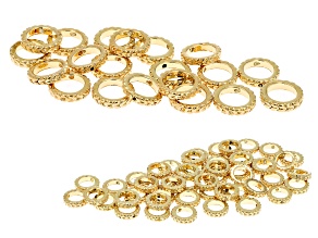 Gold Tone 10.5mm & 12.5mm Round Bead Frame Set of 70