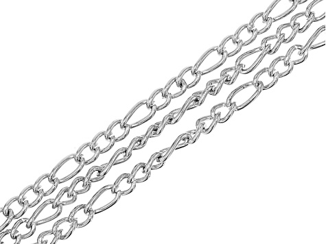 Silver Tone Assorted Lengths Pendant Chain with Magnet Clasp Set