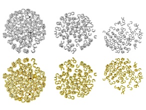 Silver & Gold Tone Crimp Bead Covers in Assorted Sizes Set of 600
