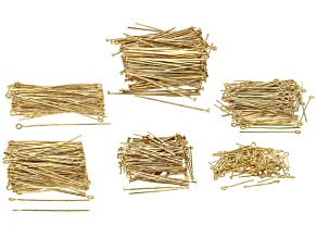 Gold Tone Headpins & Eye Pins in Assorted Sizes Set of 1000