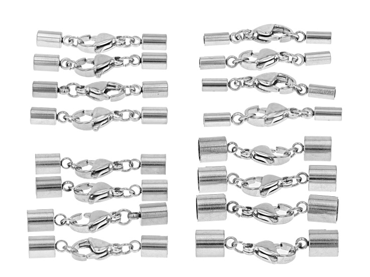 Stainless Steel Lobster Clasps & End Caps Set of 24