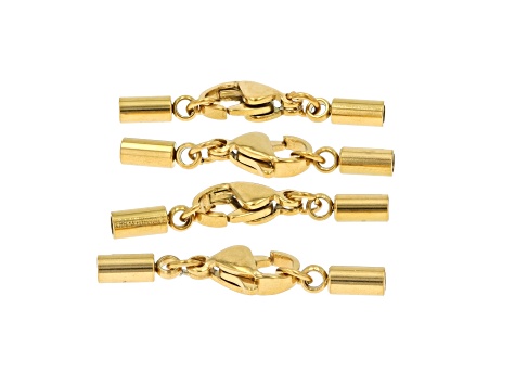 18K Gold Plated Stainless Steel Lobster Clasps & End Caps Set of 16