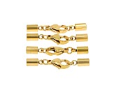 18K Gold Plated Stainless Steel Lobster Clasps & End Caps Set of 16