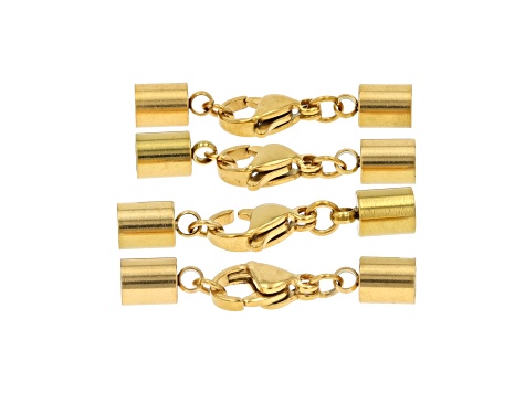 18K Gold Plated Stainless Steel Lobster Clasps & End Caps Set of 16