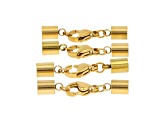 18K Gold Plated Stainless Steel Lobster Clasps & End Caps Set of 16
