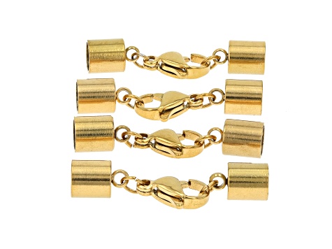 18K Gold Plated Stainless Steel Lobster Clasps & End Caps Set of 16