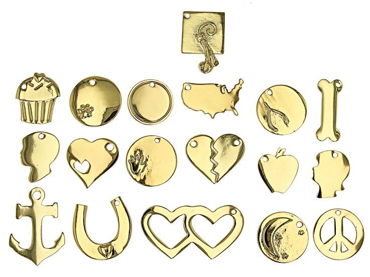 ImpressArt® 18K Gold Over Pewter Charm Bundle Assortment Set of 18