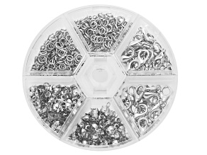 Silver Tone Lobster Clasp, Jump Ring, & Clam Shell Set of 570