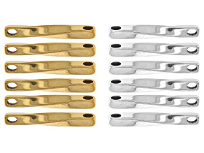 Stainless Steel & Gold Tone Stainless Steel 41x5mm Connector Set of 12