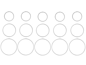 Stainless Steel Assorted Size Open Circle Twisted Focal Ring Set of 15