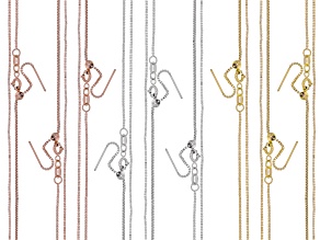 18K Gold Over Stainless Steel, 18K Rose Gold Over Stainless Steel & Stainless Steel Necklace Set