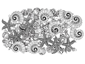 Antique Silver Tone Assorted Sea Life Connectors & Charms Set of 136