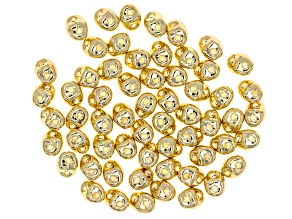 Gold Tone 7x4x4mm Spacer Bead with Two Holes Set of 60