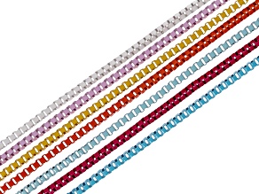Multicolor 2mm Box Chain Approximately 2 Meters in Length Set of 7