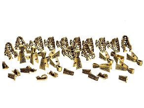 Antique Gold Tone Assorted Bail Set of 36