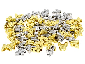 Gold & Silver Tone Butterfly Spacer Bead Set of 100