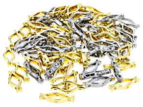 Gold & Silver Tone Bead Frame Connector Set 80