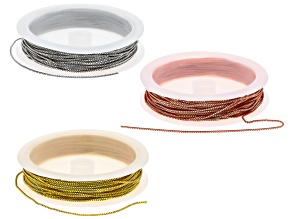 Gold, Silver, & Rose Gold Unfinished Box Chain Trio Total of 15 Meters