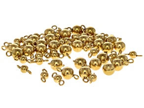 18k Gold Over Stainless Steel 4mm & 6mm Ball Connector Set of 60